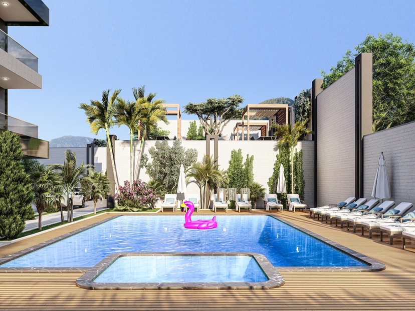 Luxuriöse 1+1 Wohnung mit Meerblick in Demirtas, Alanya