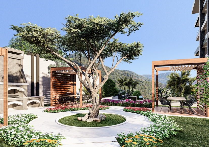 Luxuriöse 1+1 Wohnung mit Meerblick in Demirtas, Alanya