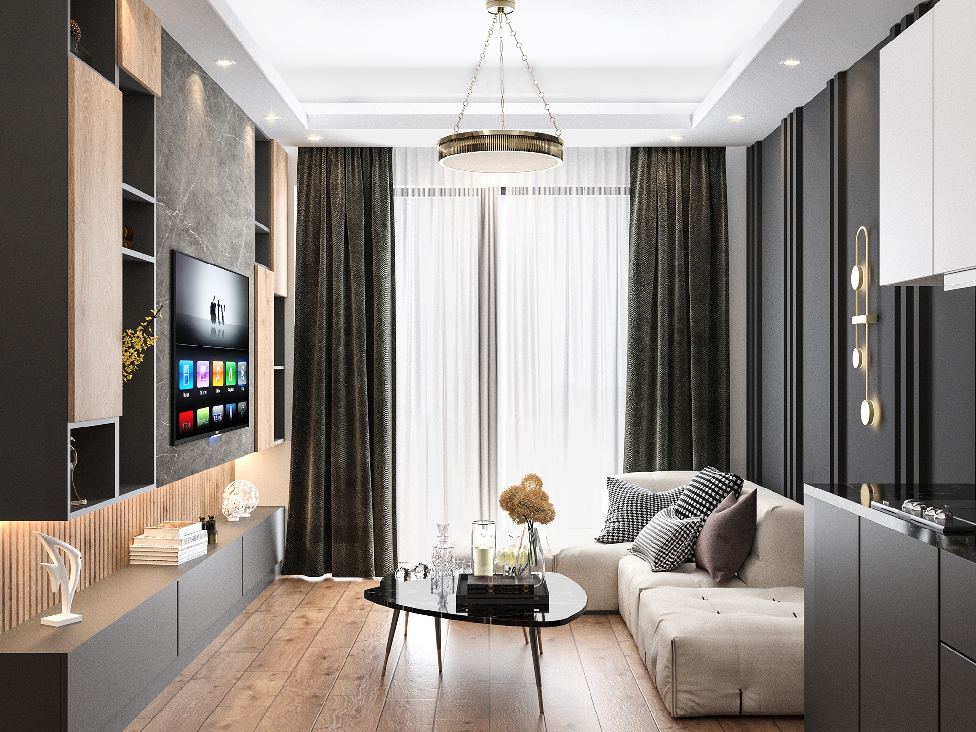 Luxuriöse 1+1 Wohnung mit Meerblick in Demirtas, Alanya