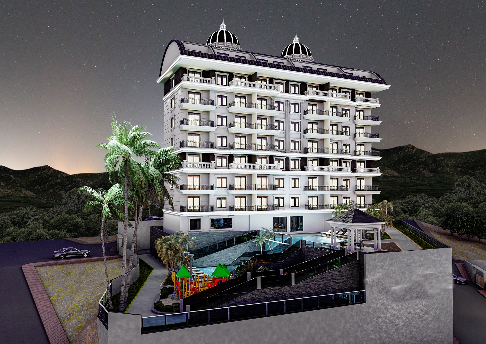 Ylellinen 1+1 Huoneisto meri- ja vuorinäköalalla, Alanya - Demirtas