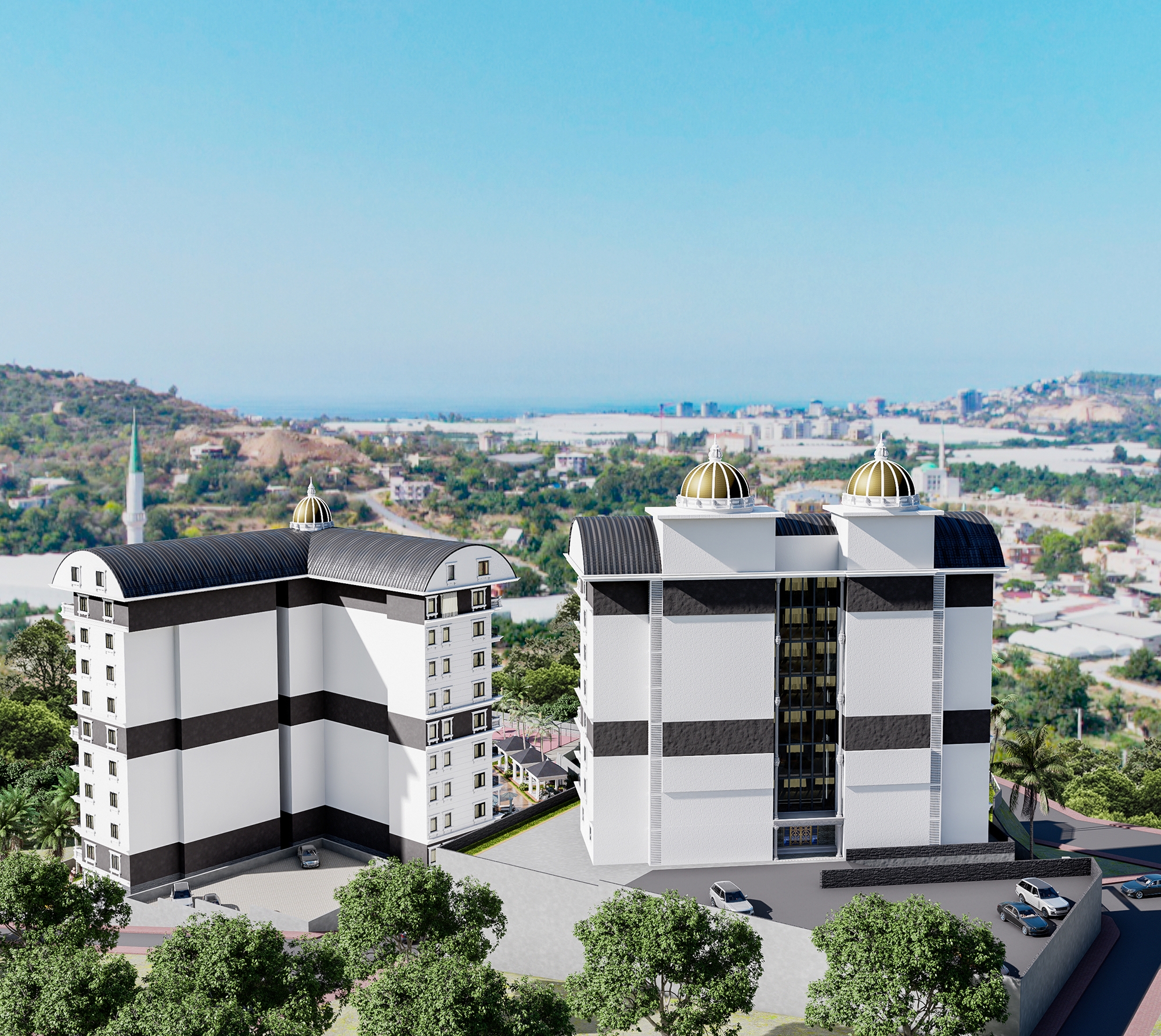 Luksus 1+1 Lejlighed med Hav- og Bjergudsigt, Alanya - Demirtas