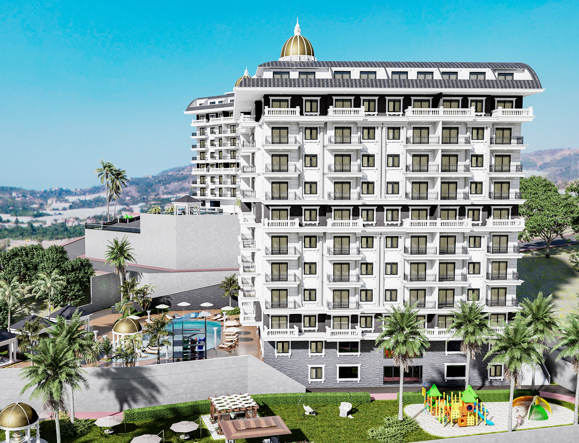 Luksus 1+1 Lejlighed med Hav- og Bjergudsigt, Alanya - Demirtas