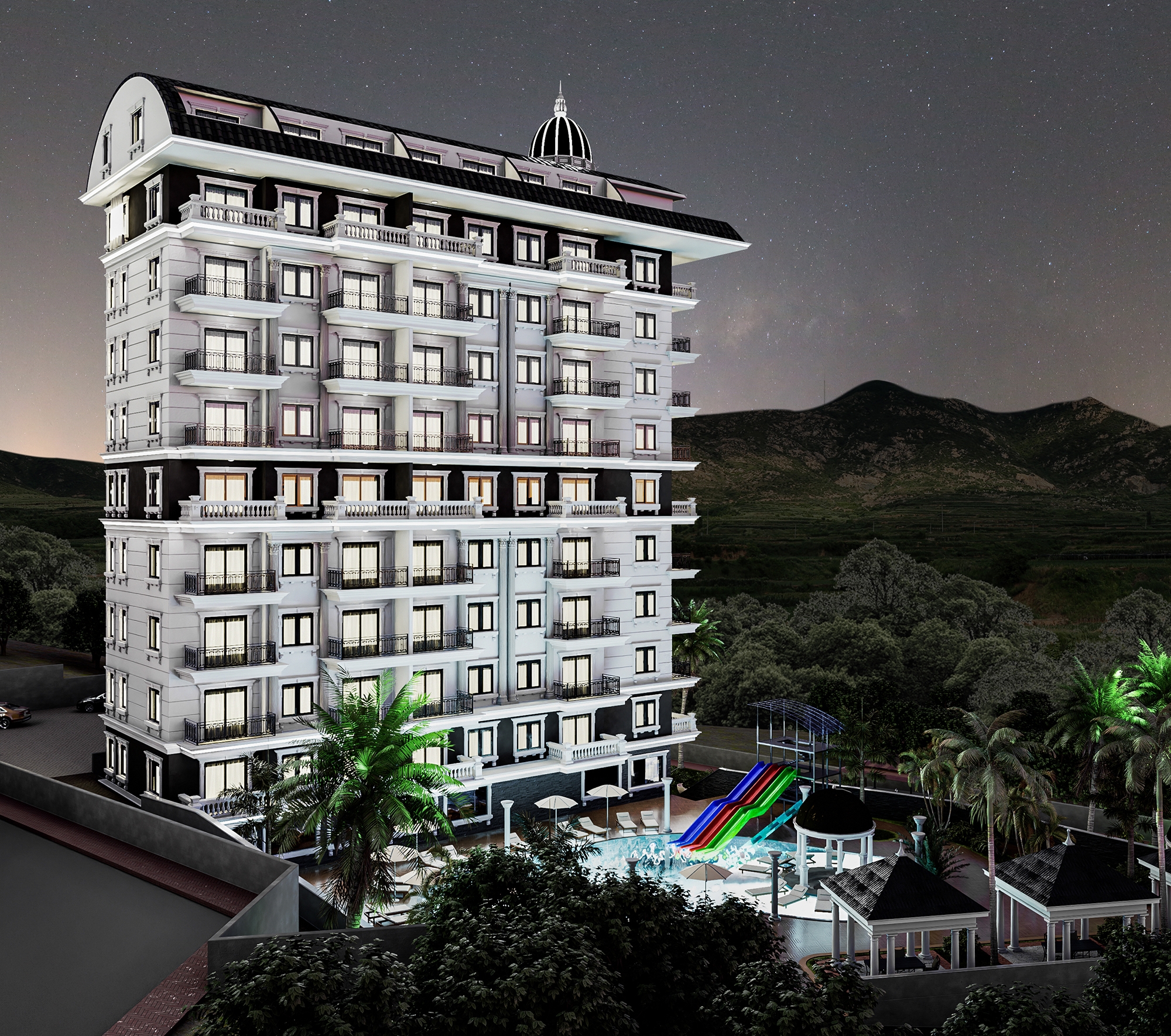 Luksus 1+1 Lejlighed med Hav- og Bjergudsigt, Alanya - Demirtas