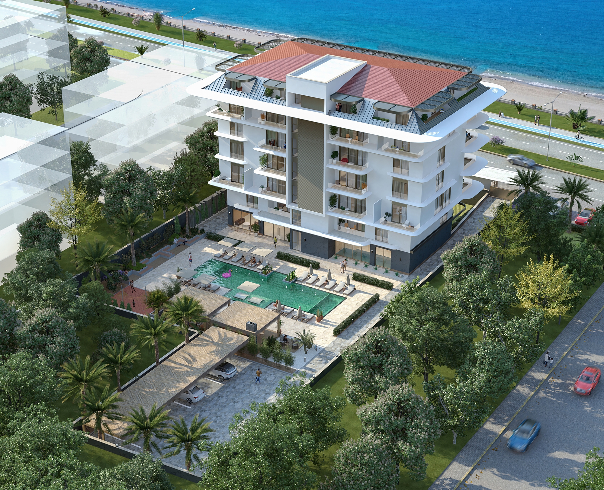Luksus 1+1 Lejlighed med Hav- og Bjergudsigt, Alanya - Kestel