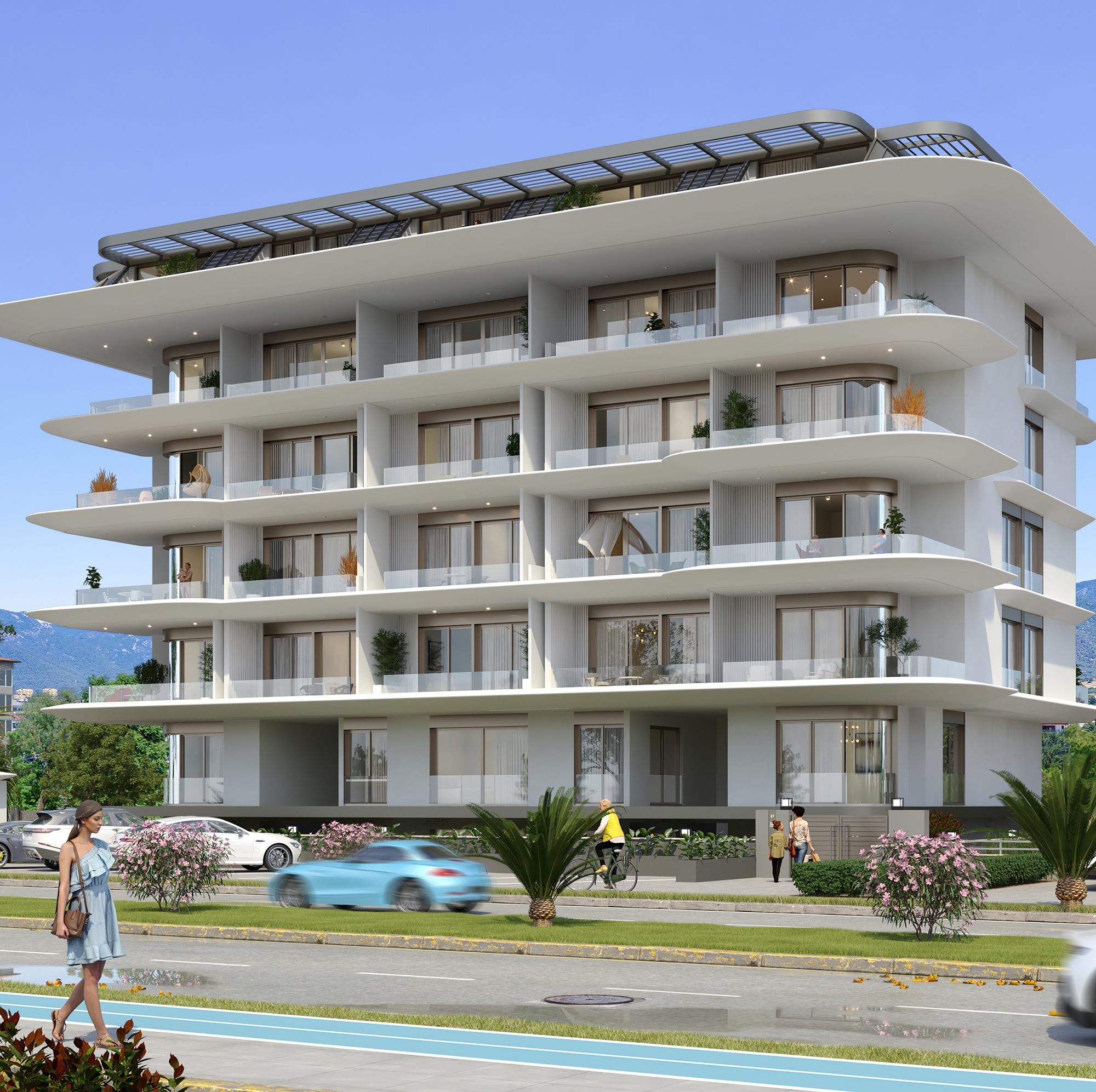 Luksus 1+1 Lejlighed med Hav- og Bjergudsigt, Alanya - Kestel