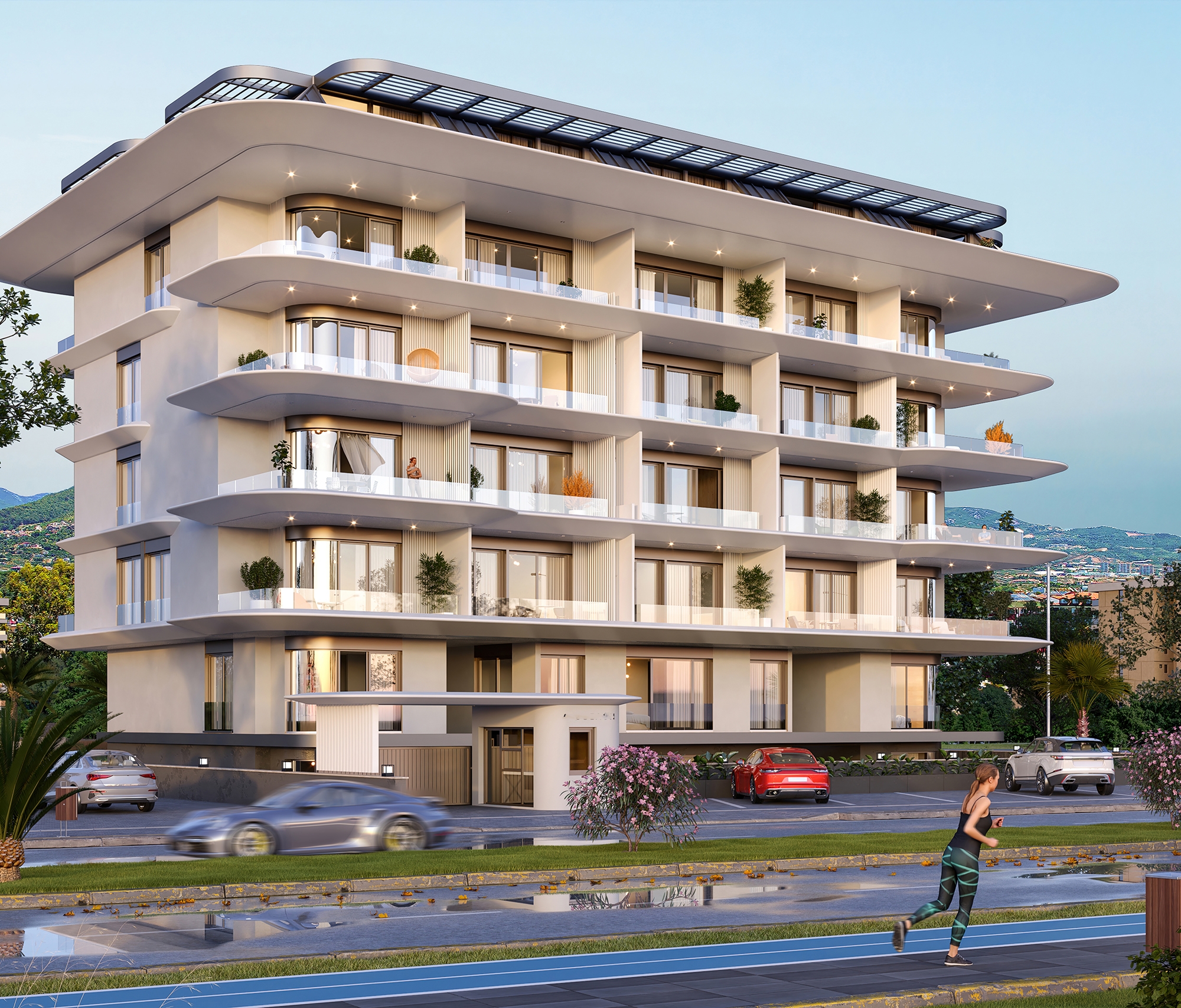 Luksus 1+1 Lejlighed med Hav- og Bjergudsigt, Alanya - Kestel