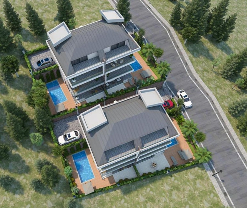 Luksus 4+1 Villa med Hav- og Bjergudsigt, Alanya - Kargicak