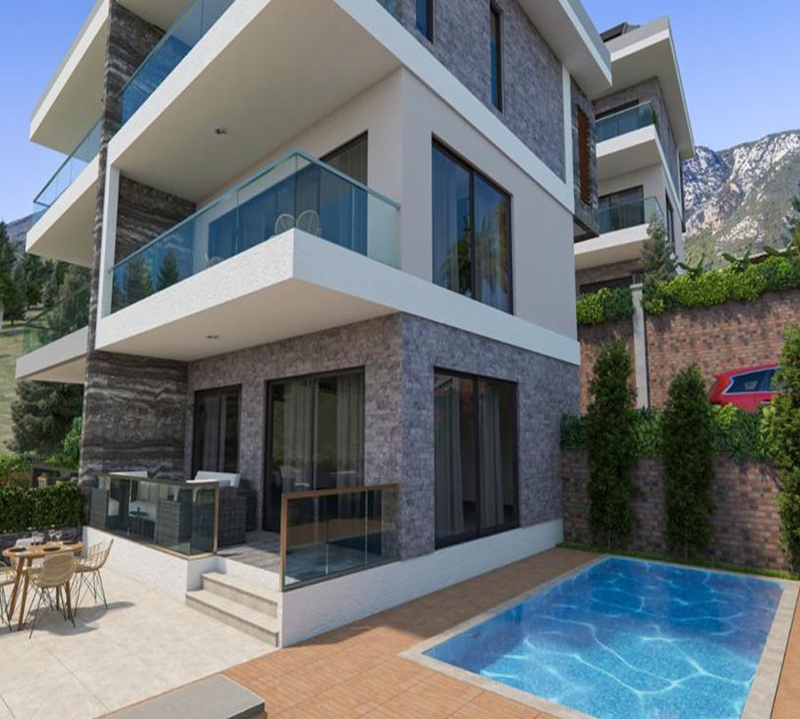 Luksus 4+1 Villa med Hav- og Bjergudsigt, Alanya - Kargicak