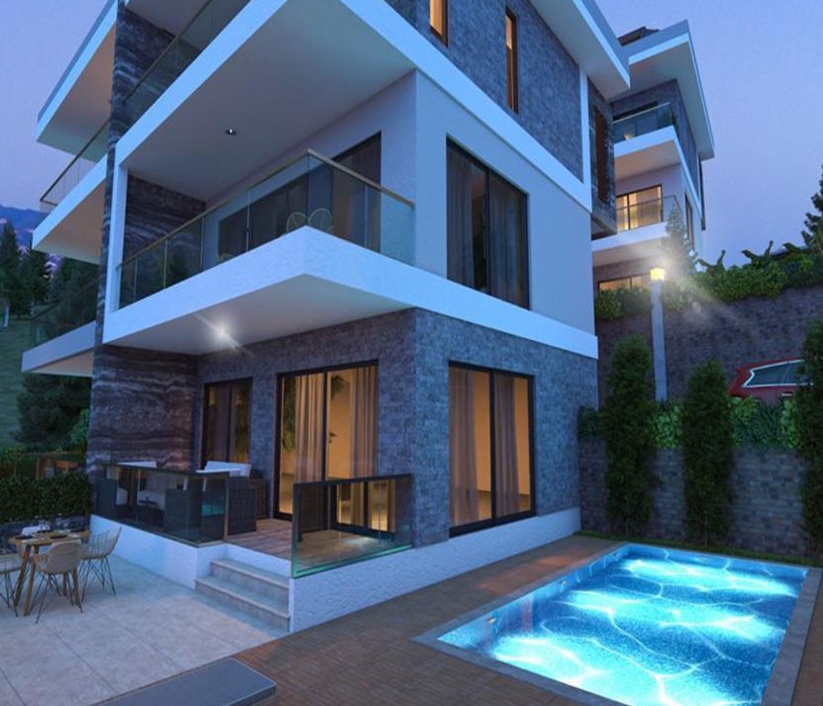 Luksus 4+1 Villa med Hav- og Bjergudsigt, Alanya - Kargicak