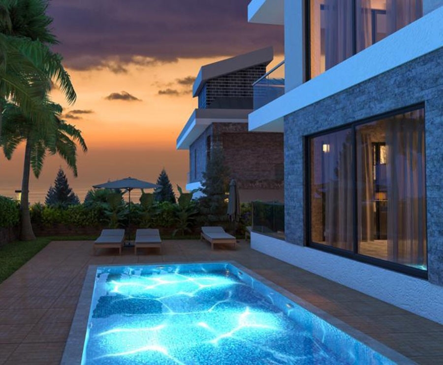 Luksus 4+1 Villa med Hav- og Bjergudsigt, Alanya - Kargicak