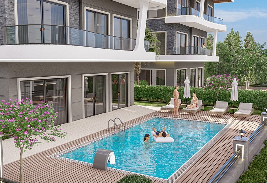 Luxuriöse 4+1 Villa mit Meerblick und Bergblick, Alanya - Kargicak