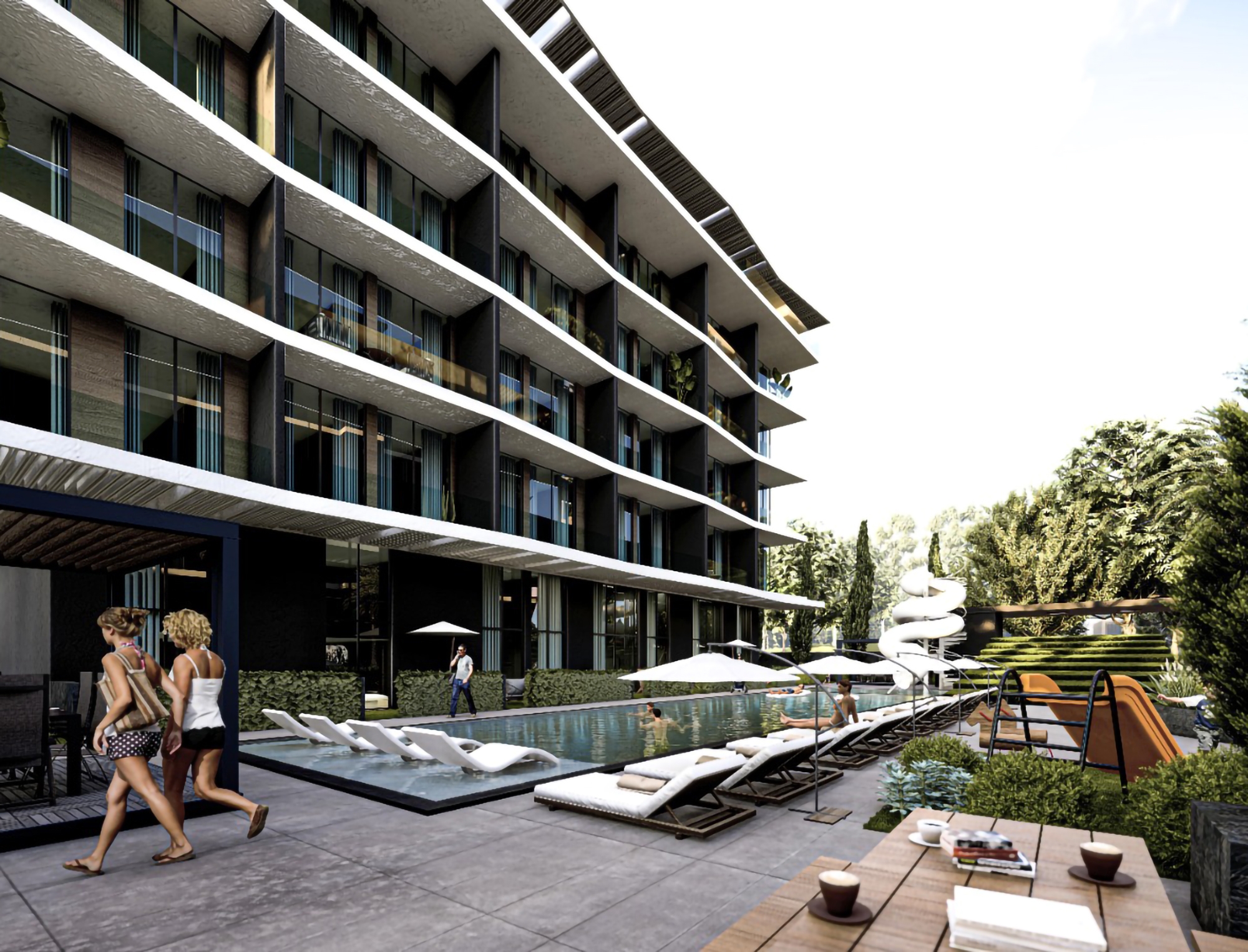 Luxury 1+1 Apartment with Sea, Castle, and Mountain Views in Alanya Center