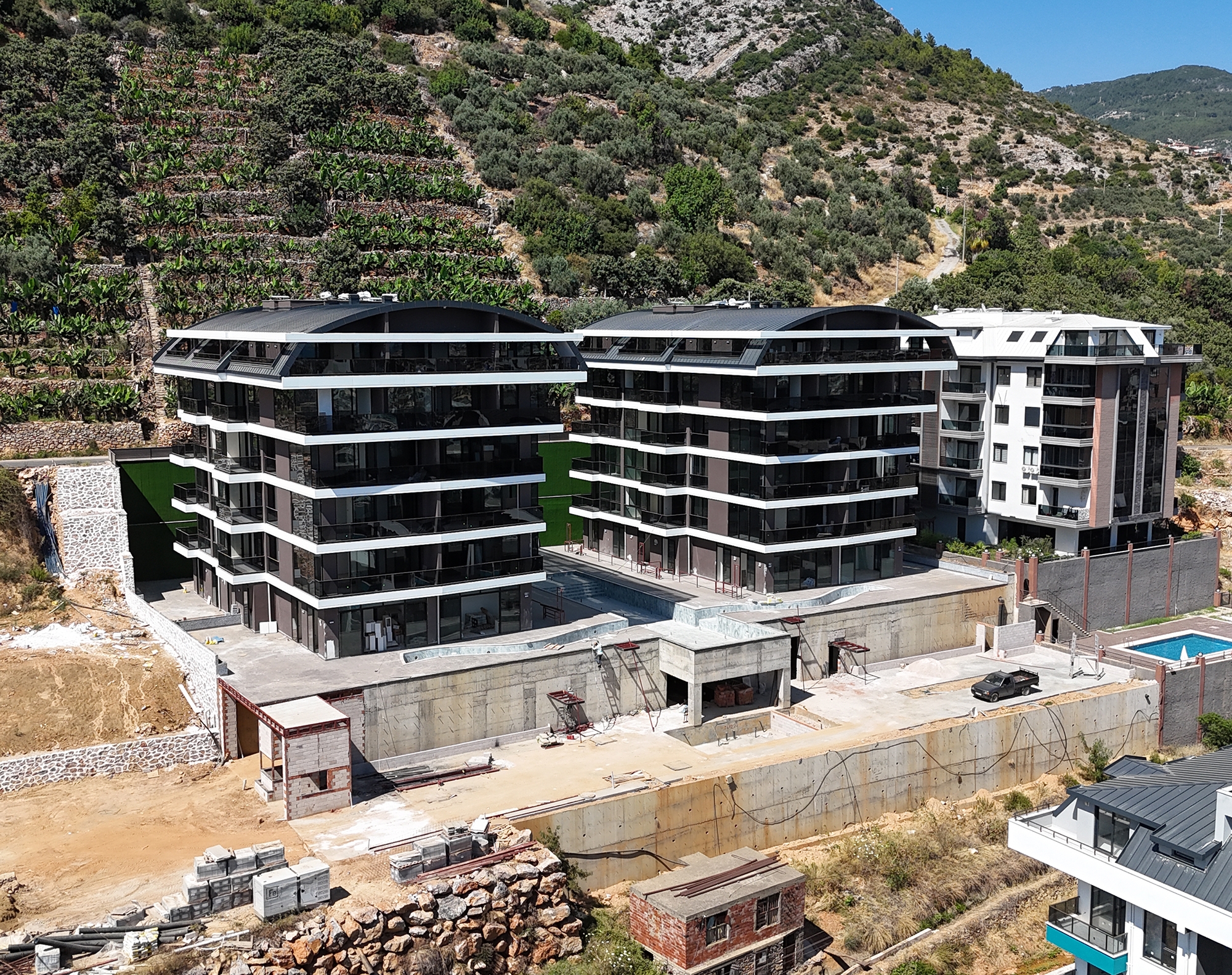 Lyxig 1+1 lägenhet med havs-, slotts- och bergsutsikt i Alanya Center