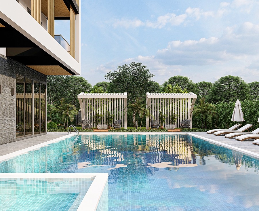 Luxuriöses 1+1 Apartment mit Bergblick in Payallar