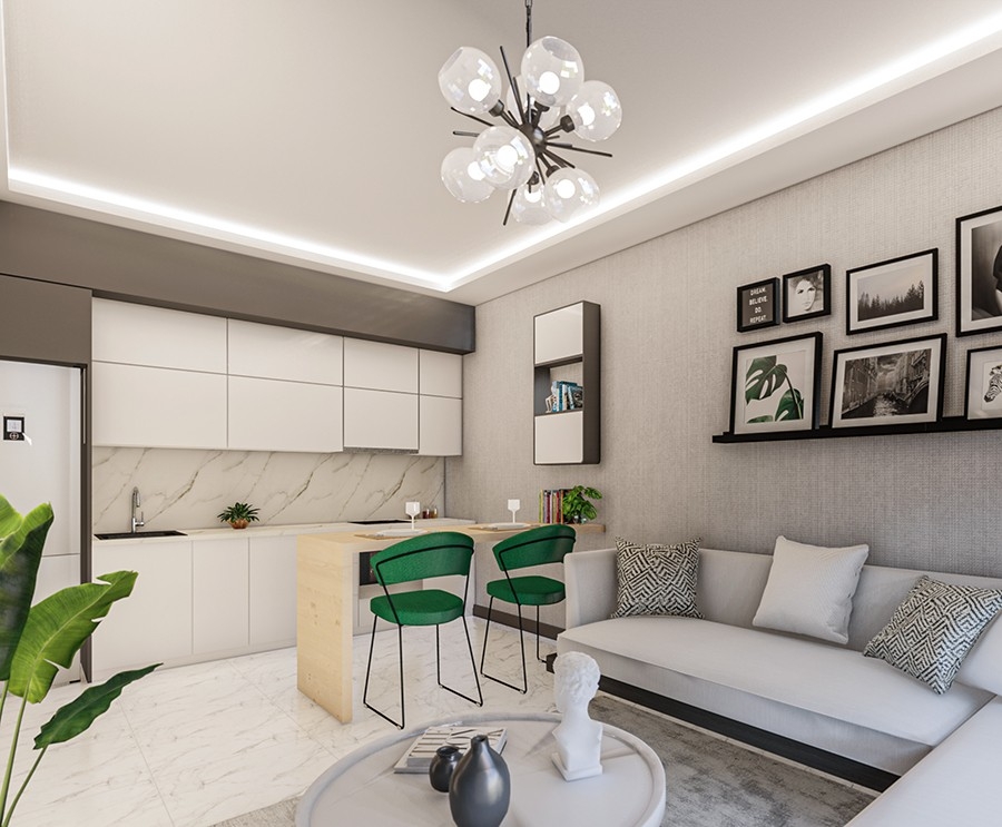 Luxuriöses 1+1 Apartment mit Bergblick in Payallar
