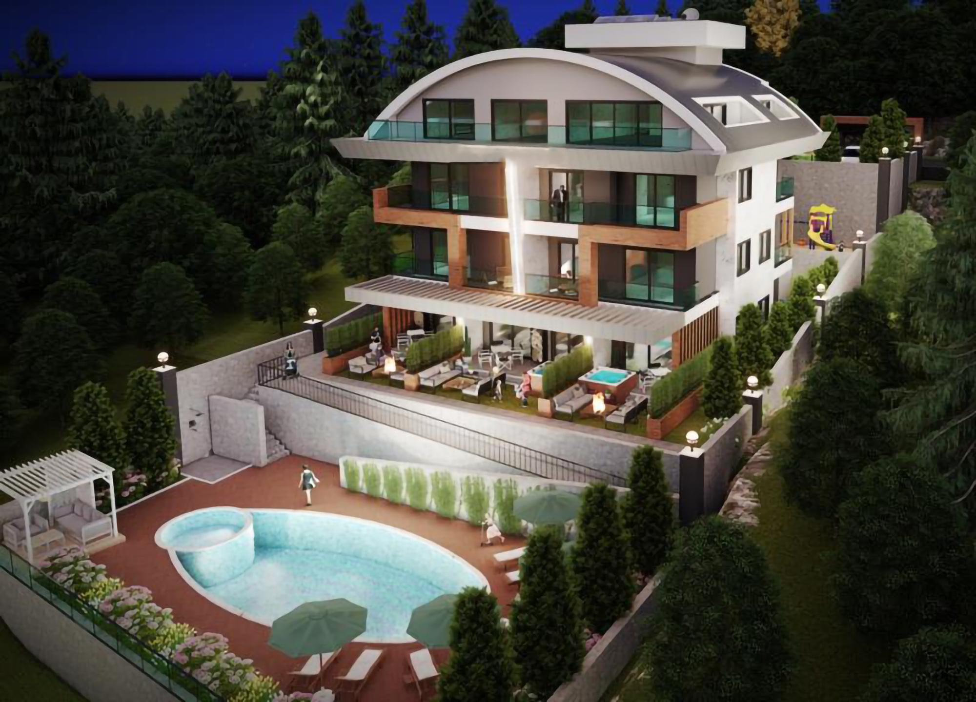 Luxury 1+1 Apartment with Stunning Views in Alanya Center