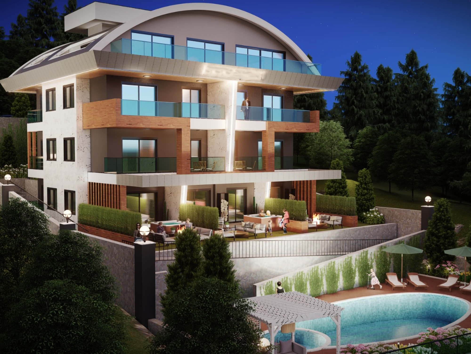Luxury 1+1 Apartment with Stunning Views in Alanya Center