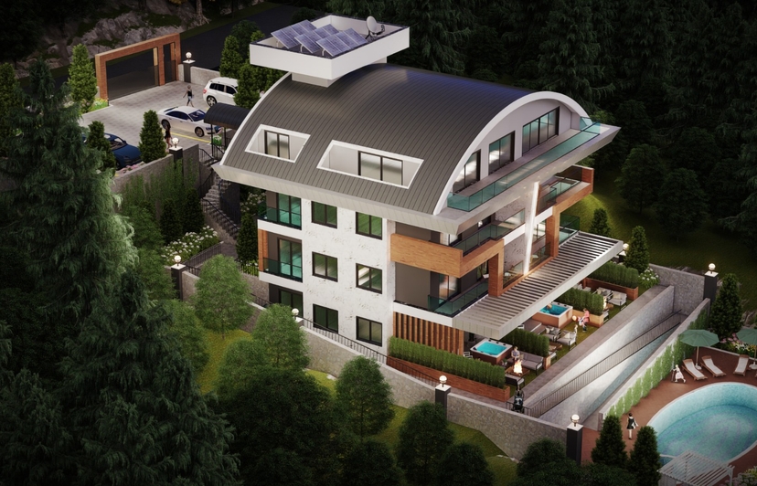Luxury 1+1 Apartment with Stunning Views in Alanya Center