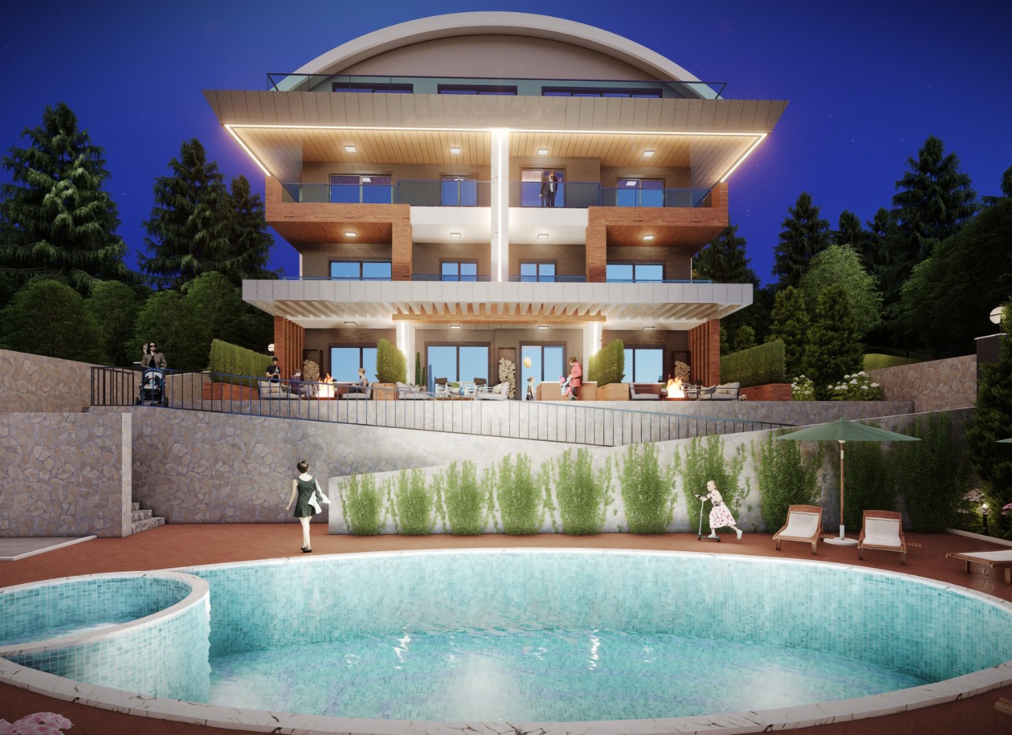 Luxury 1+1 Apartment with Stunning Views in Alanya Center