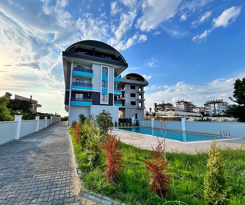 Stilvolle 1+1 Wohnung mit Meerblick und Bergblick, Alanya - Payallar