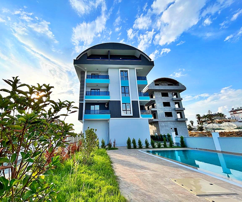 Stilvolle 1+1 Wohnung mit Meerblick und Bergblick, Alanya - Payallar