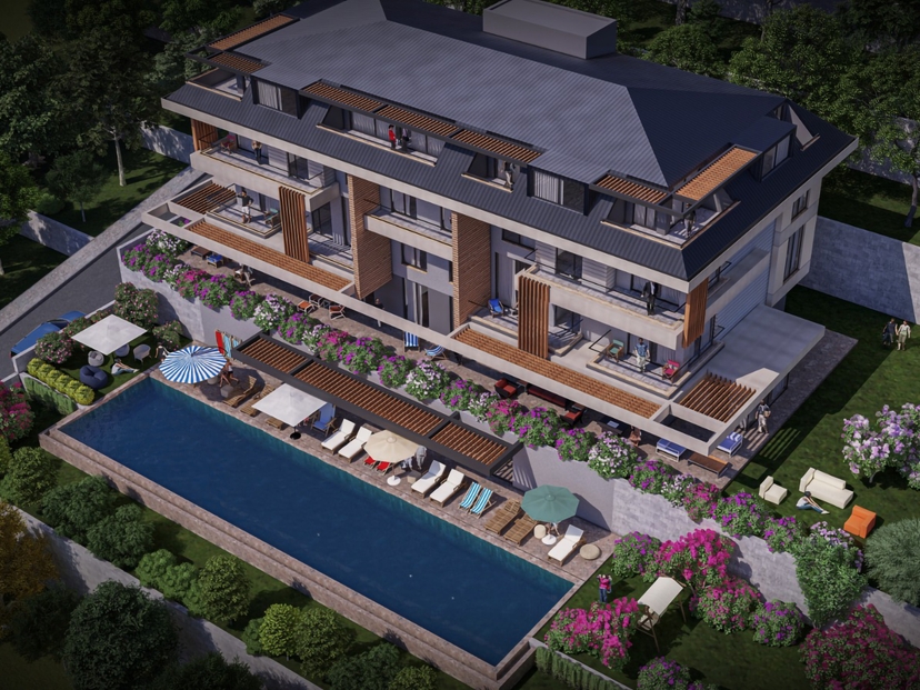 Luxury 2+1 Apartment with Sea and Castle Views in Bektas, Alanya