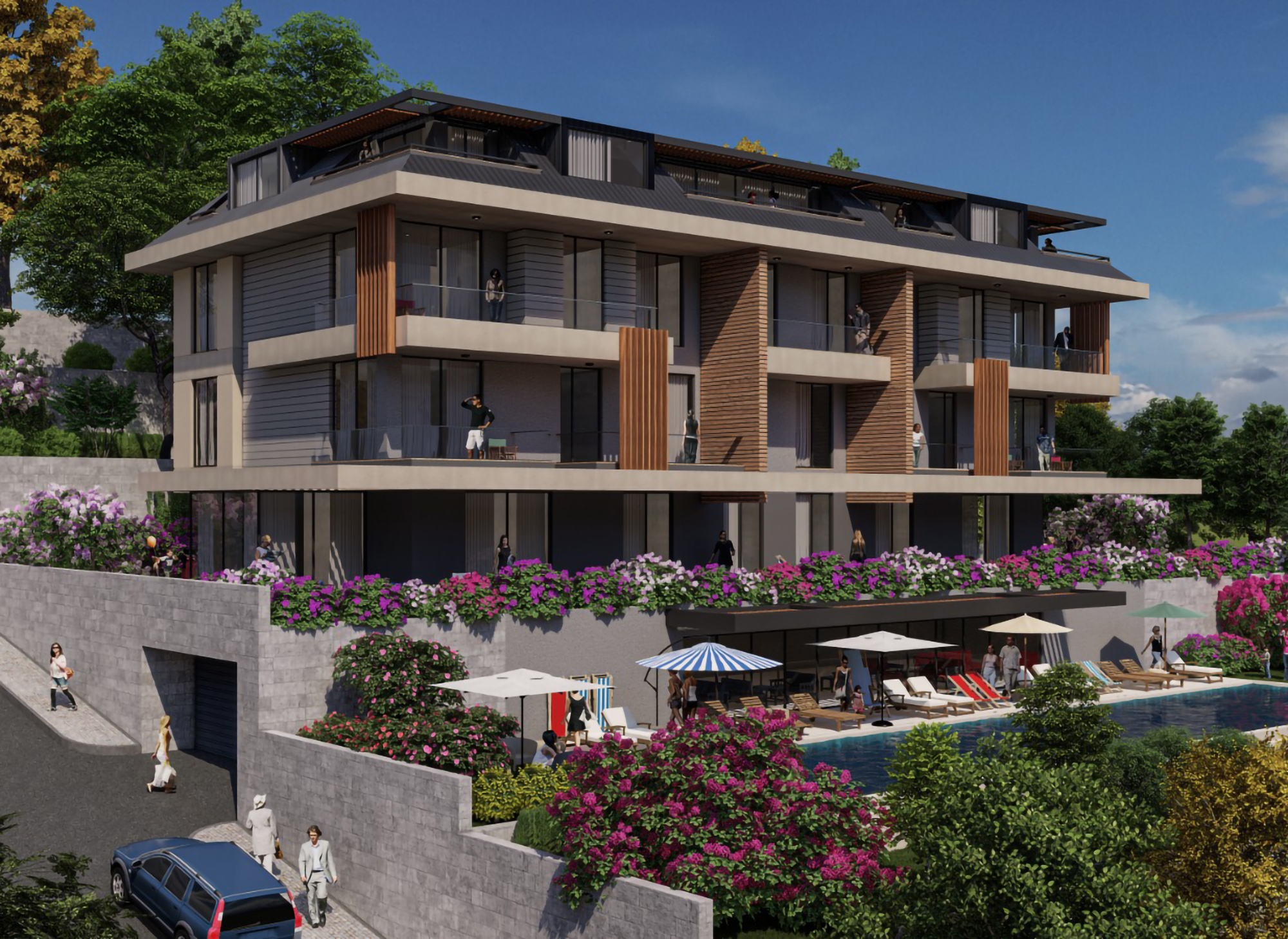 Luxury 2+1 Apartment with Sea and Castle Views in Bektas, Alanya