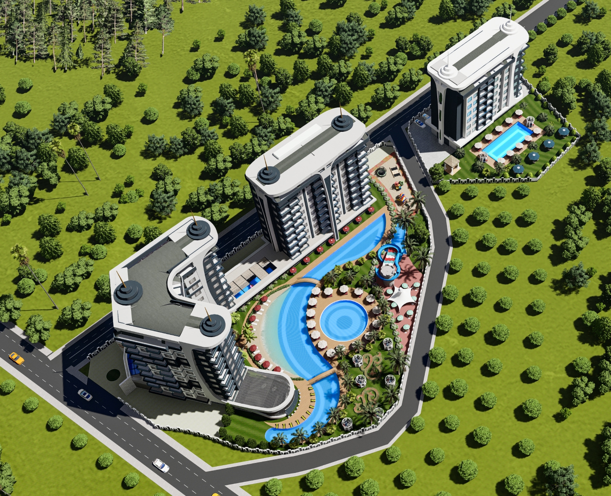 Luxuriöses 1+1 Apartment mit Bergblick in Avsallar, Alanya