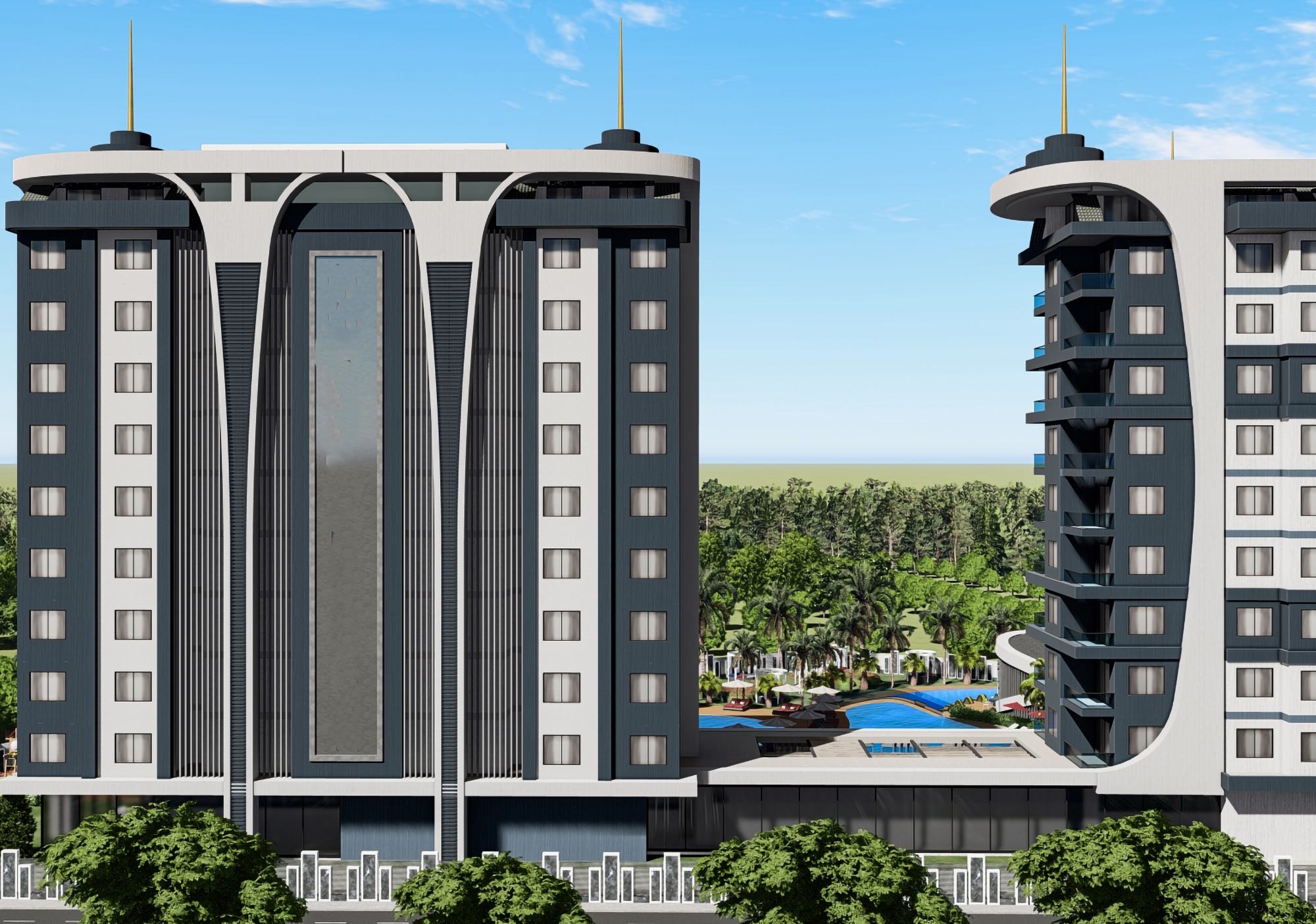 Luxuriöses 1+1 Apartment mit Bergblick in Avsallar, Alanya