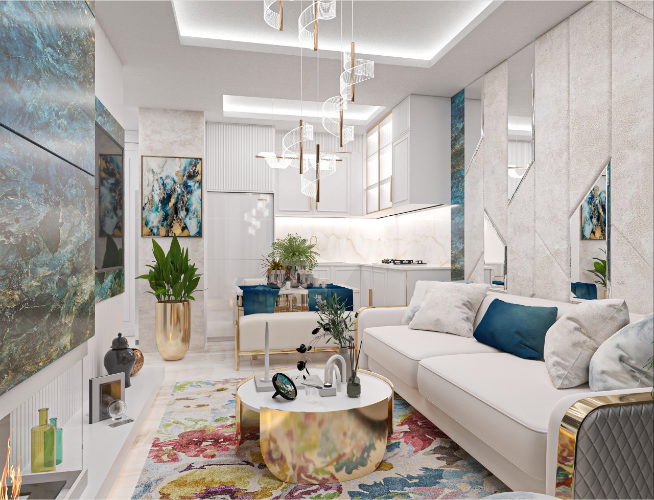 1+1 Apartment with Castle and Mountain Views, Alanya - Mahmutlar