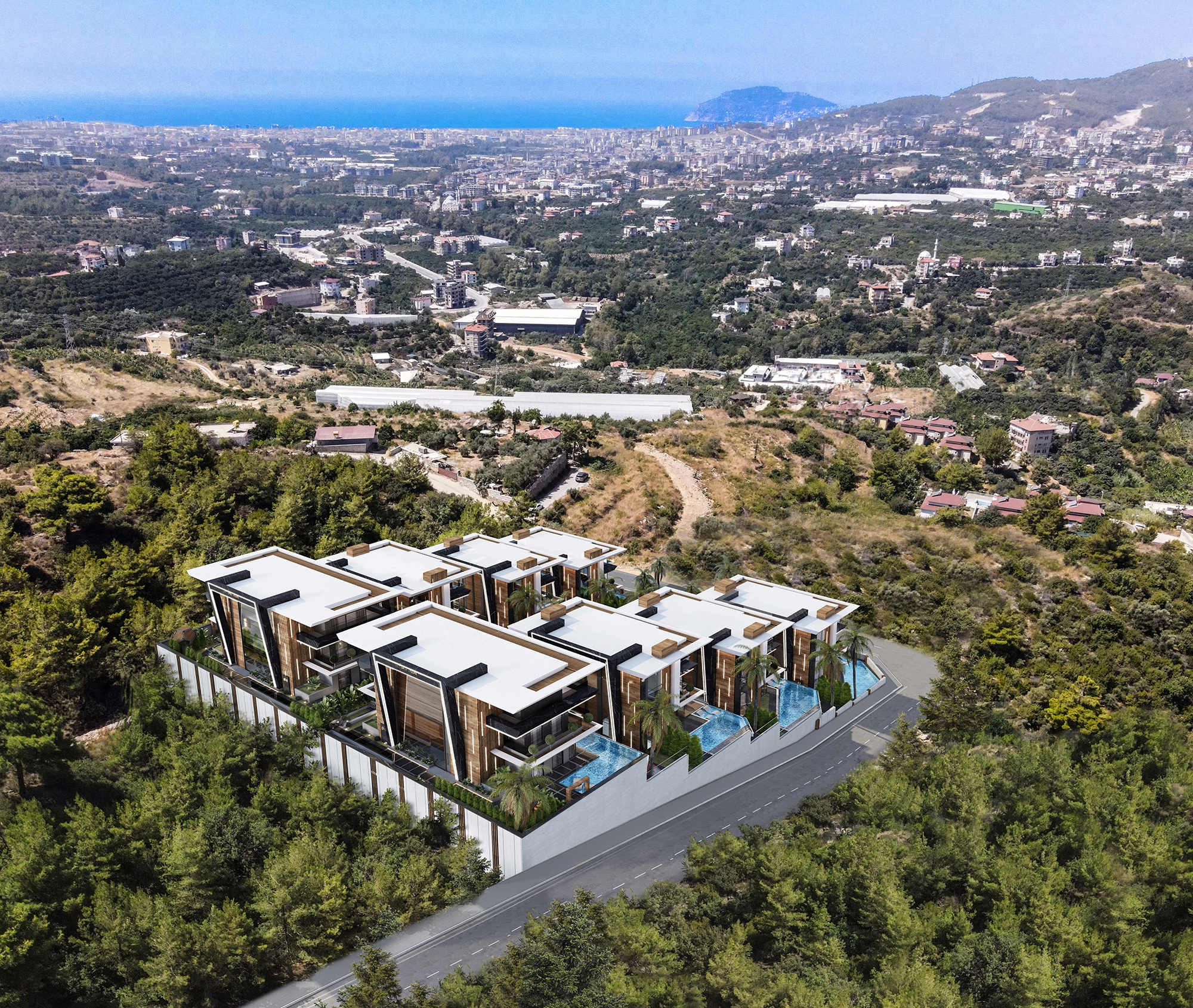 Luksus 3+1 Villa med Hav, Slot og Bjergudsigt i Alanya, Oba