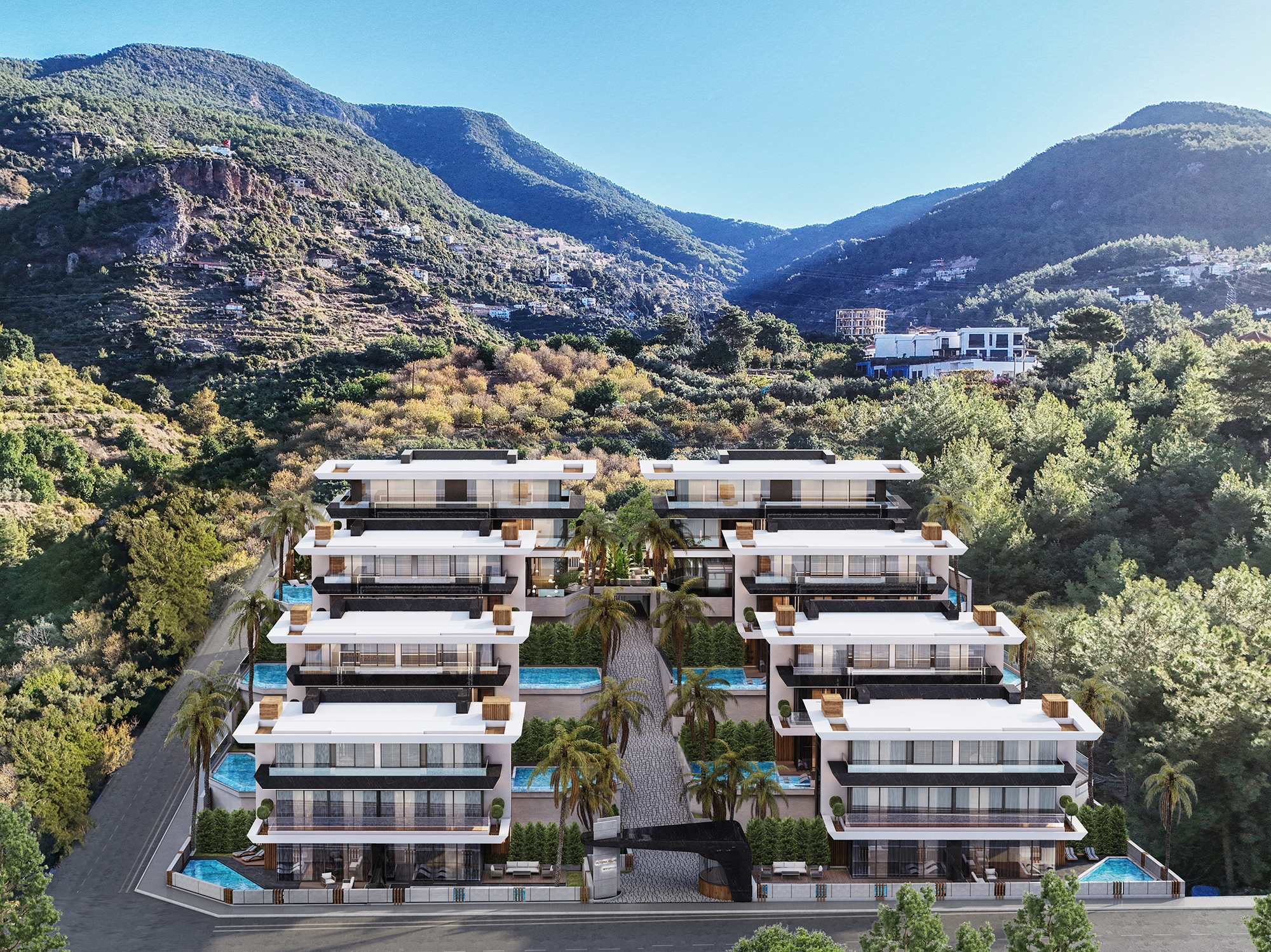 Luksus 3+1 Villa med Hav, Slot og Bjergudsigt i Alanya, Oba