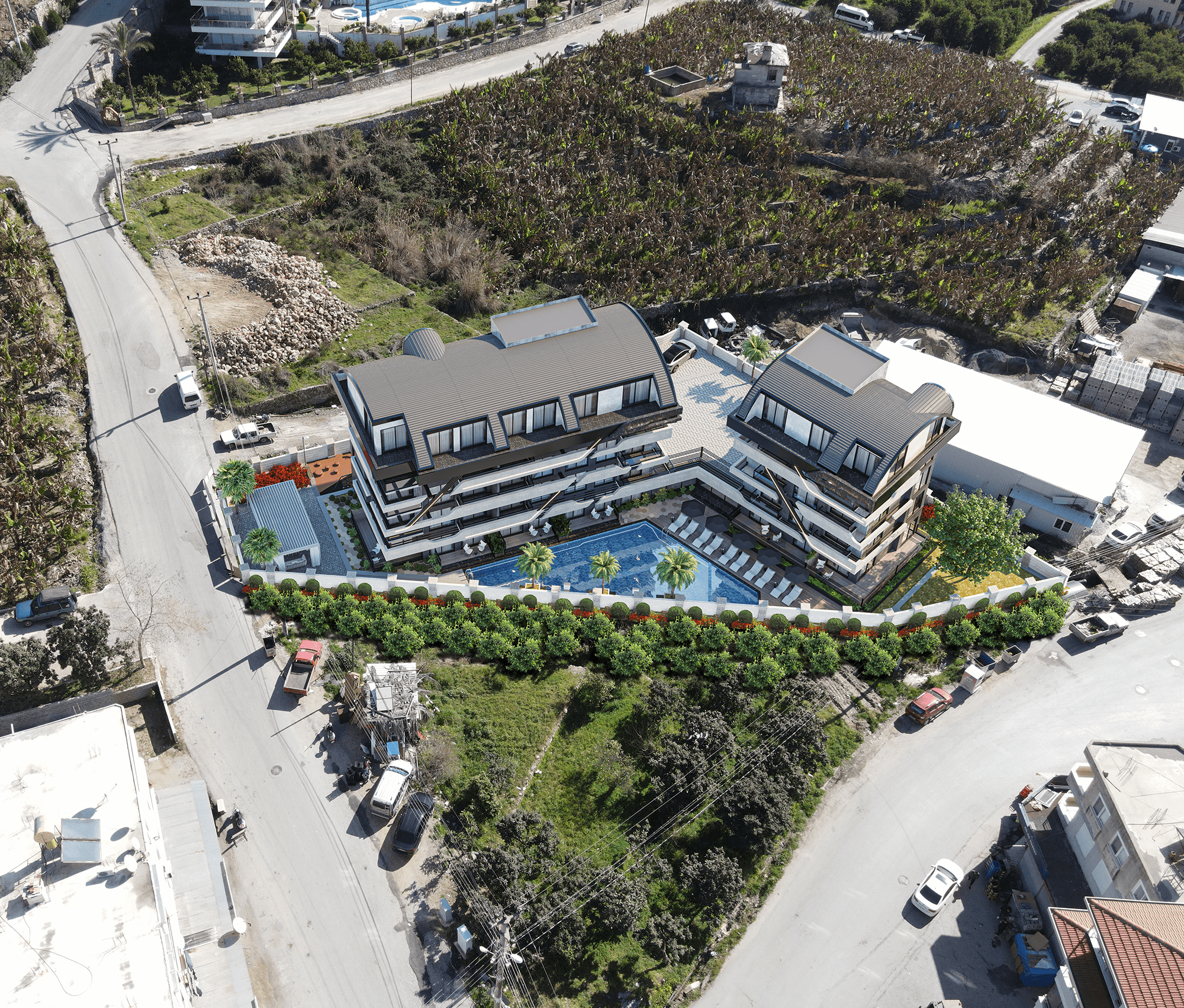 Luksus 1+1 Lejlighed med Hav- og Bjergudsigt, Alanya Cikcilli