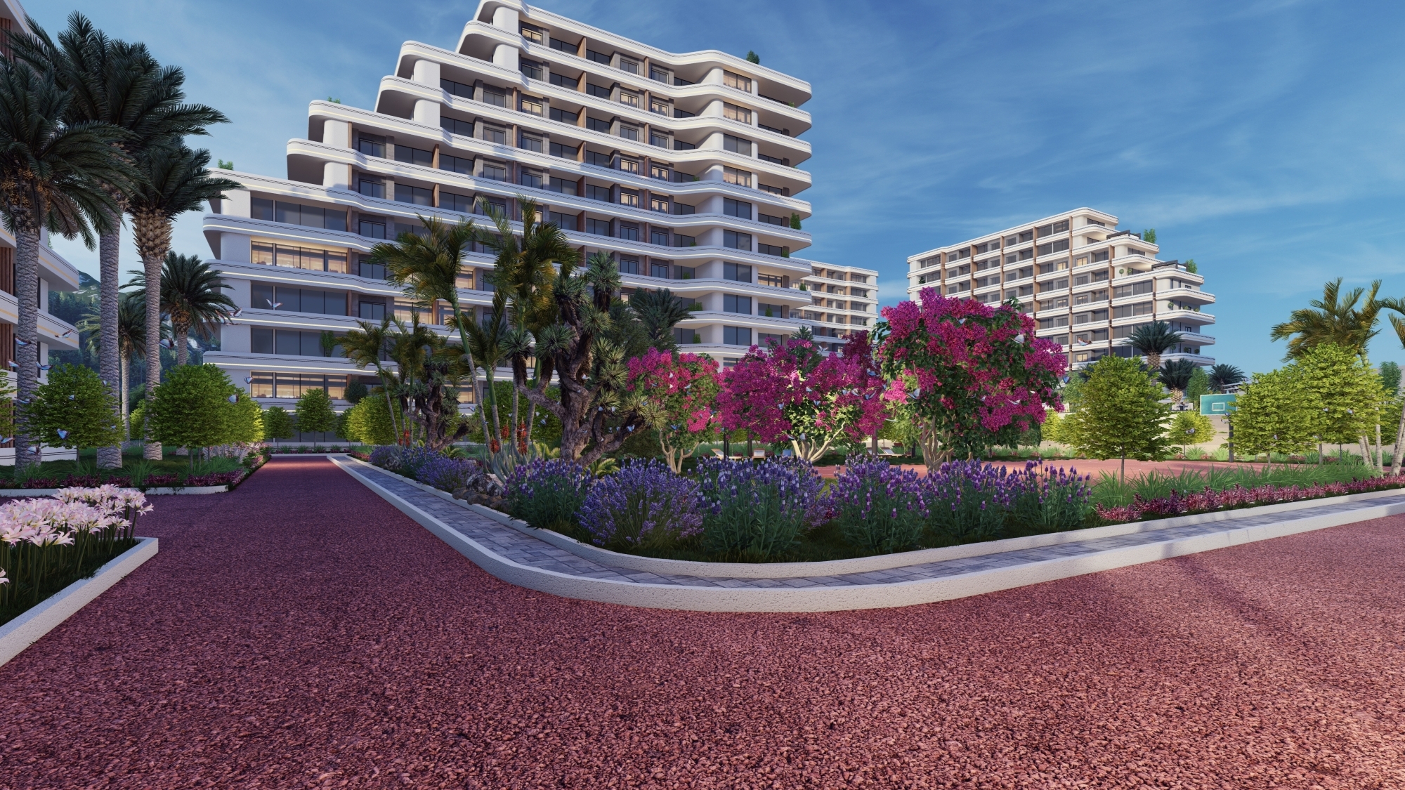 Luxuriöses 1+1 Apartment mit Meerblick und Bergblick, Mersin-Tömük