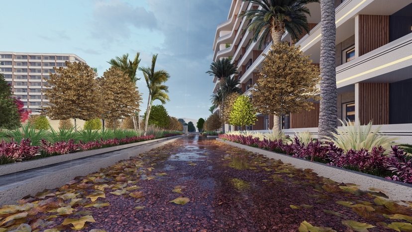 Luxuriöses 1+1 Apartment mit Meerblick und Bergblick, Mersin-Tömük