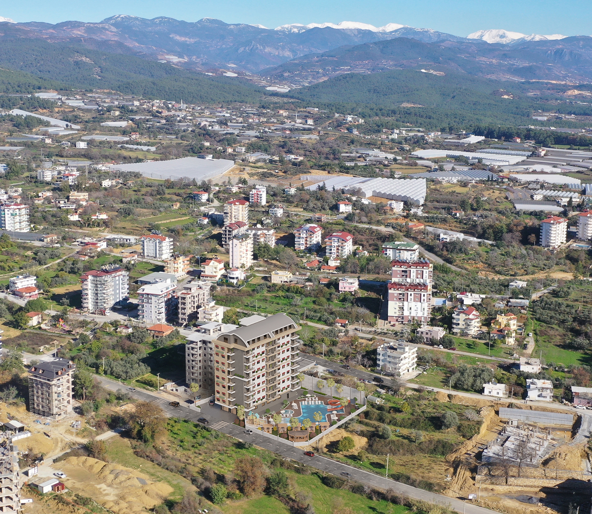 Luksuriøs 1+1 Lejlighed med Hav- og Bjergudsigt, Alanya - Avsallar
