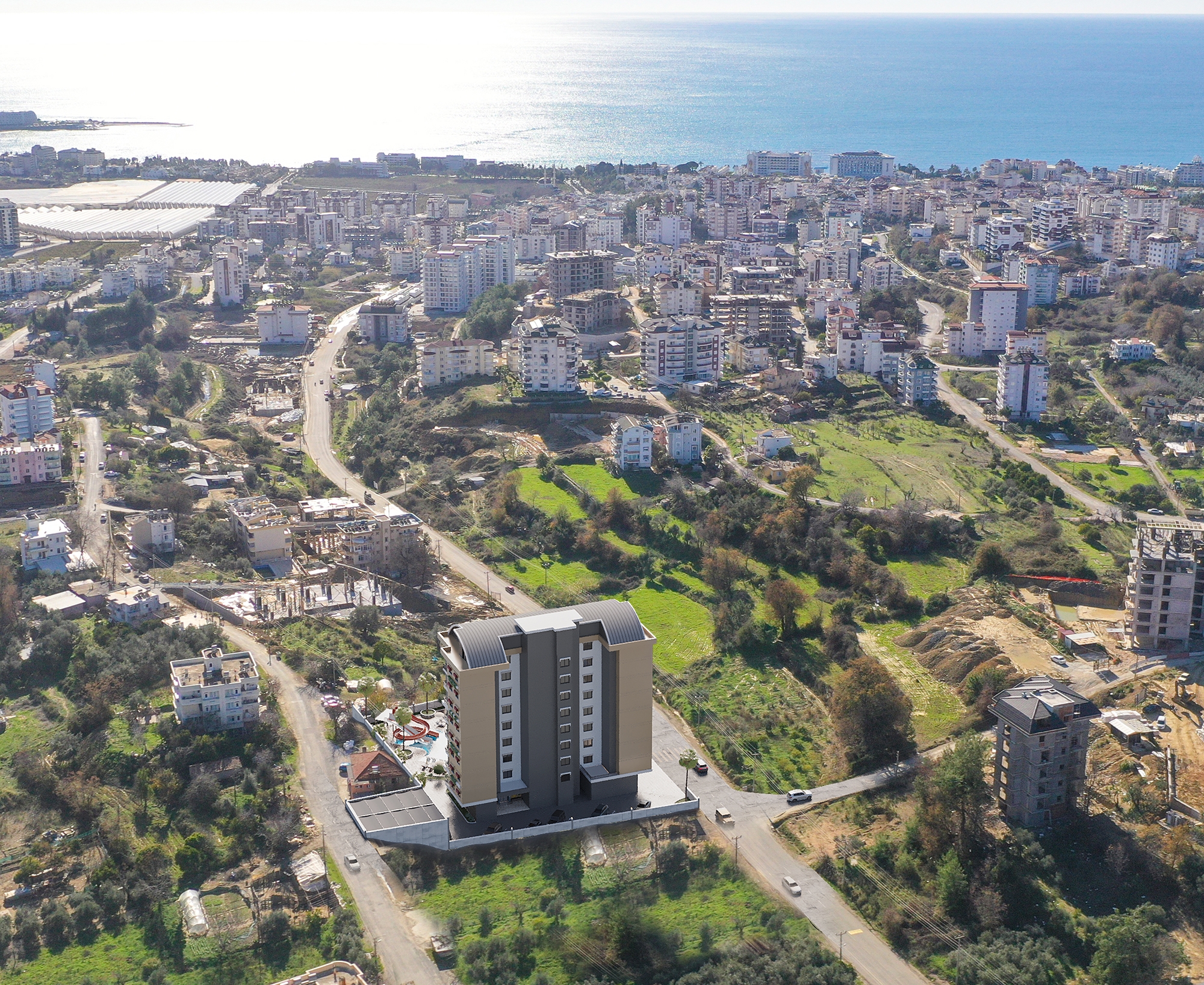 Luksuriøs 1+1 Lejlighed med Hav- og Bjergudsigt, Alanya - Avsallar