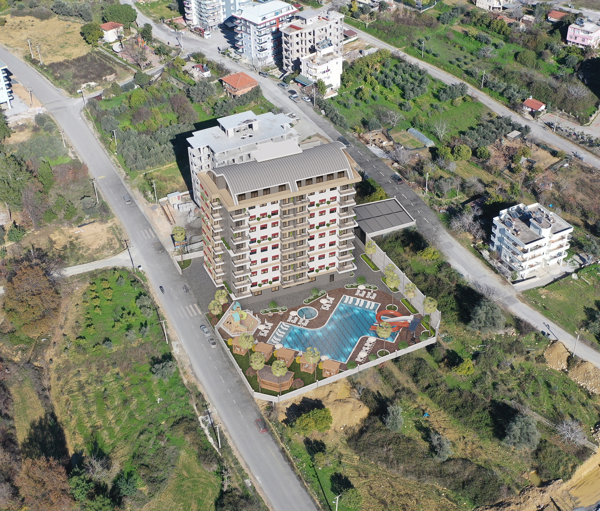 Luksuriøs 1+1 Lejlighed med Hav- og Bjergudsigt, Alanya - Avsallar