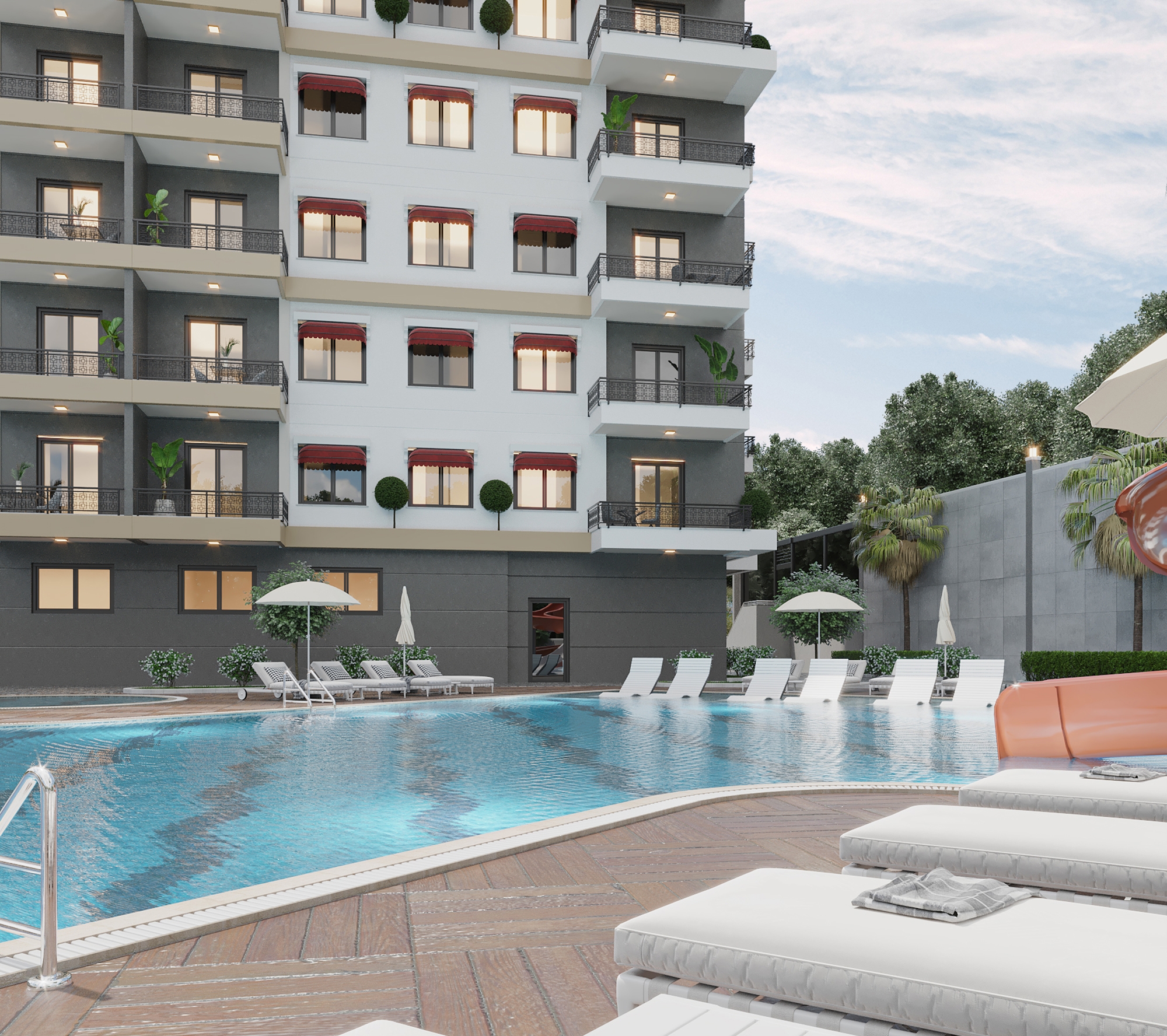 Luksuriøs 1+1 Lejlighed med Hav- og Bjergudsigt, Alanya - Avsallar