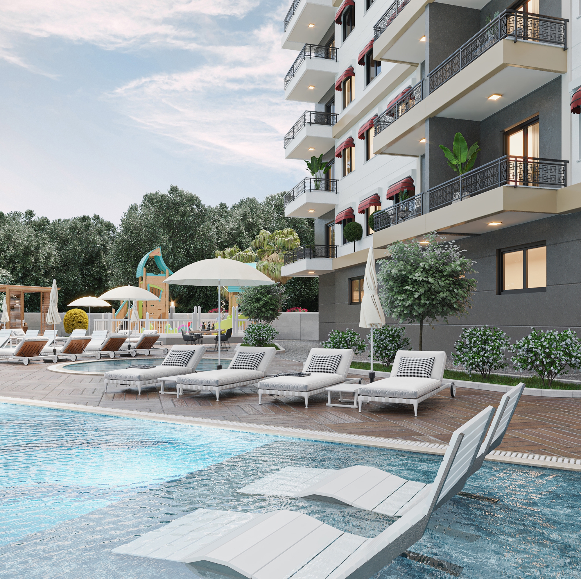 Luksuriøs 1+1 Lejlighed med Hav- og Bjergudsigt, Alanya - Avsallar