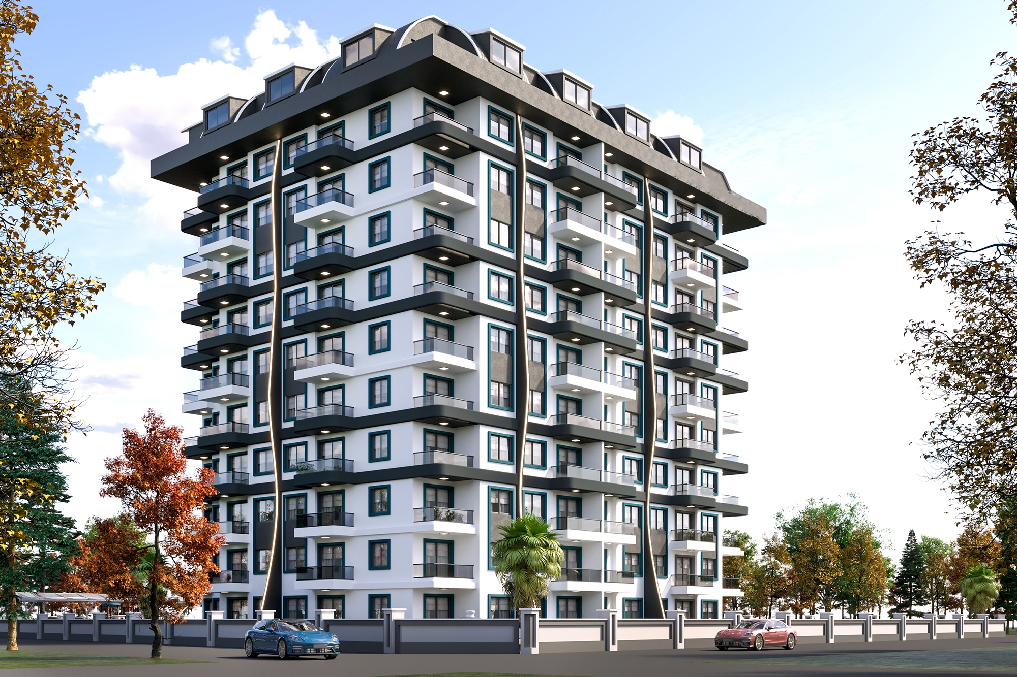 Luxuriöses 1+1 Apartment mit Meerblick und Bergblick