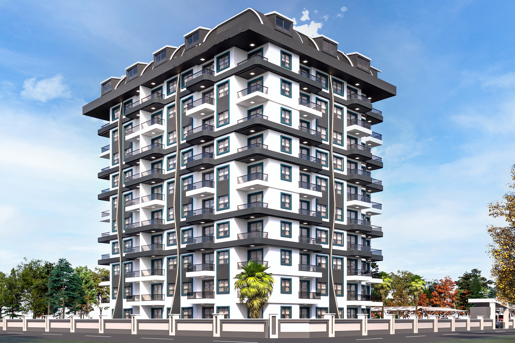 Luxuriöses 1+1 Apartment mit Meerblick und Bergblick