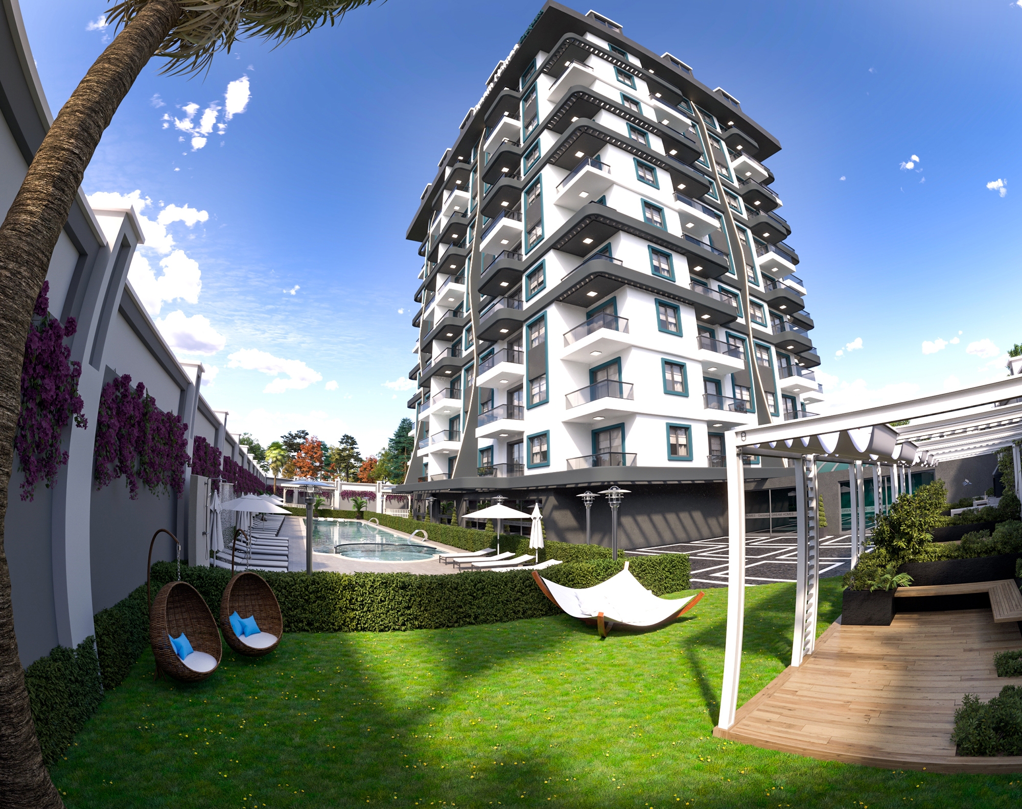 Luxuriöses 1+1 Apartment mit Meerblick und Bergblick