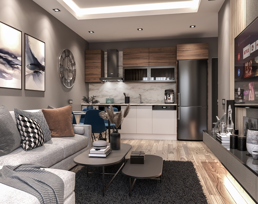 Luxuriöses 1+1 Apartment mit Meerblick und Bergblick