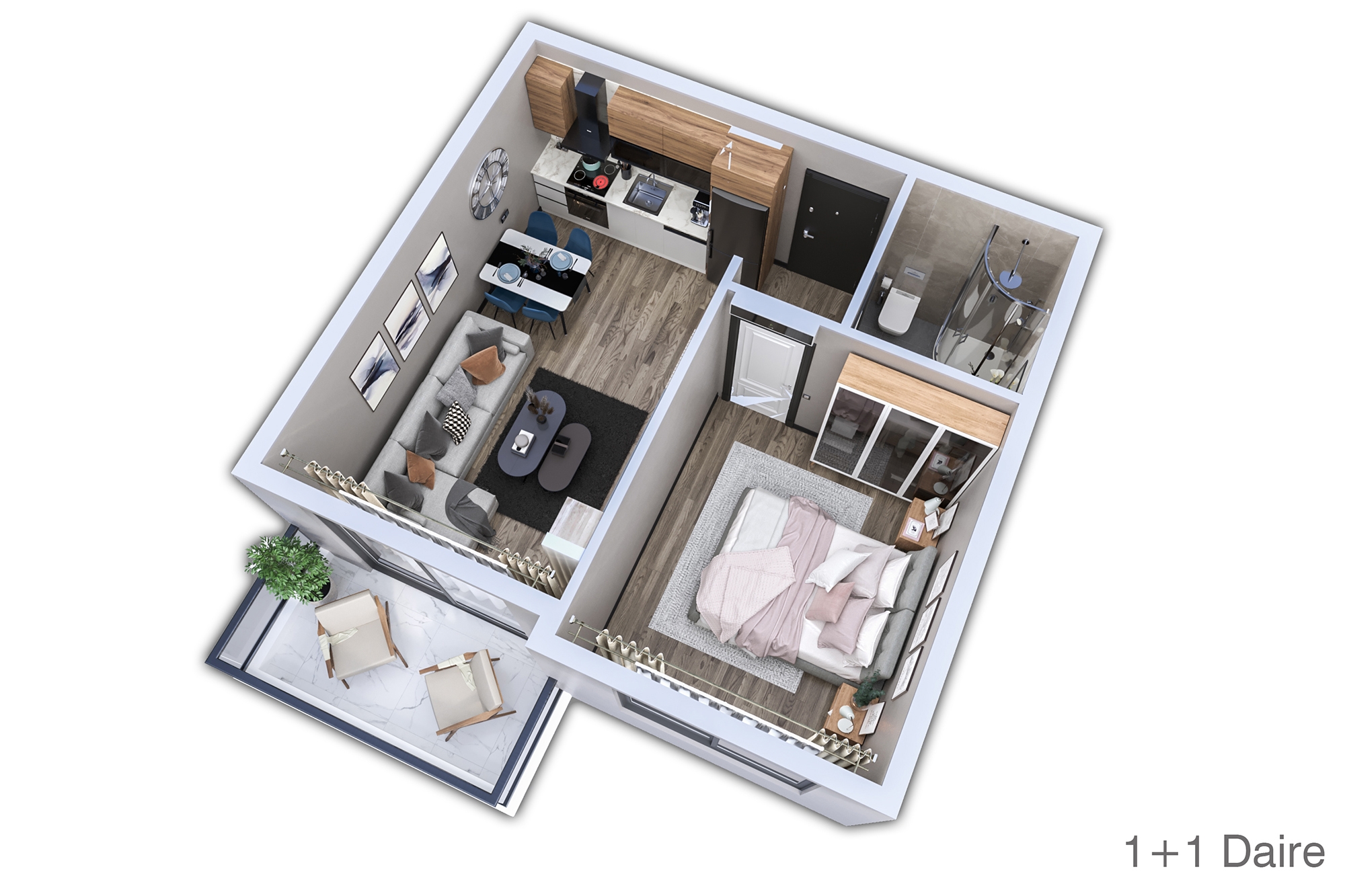 Luxuriöses 1+1 Apartment mit Meerblick und Bergblick