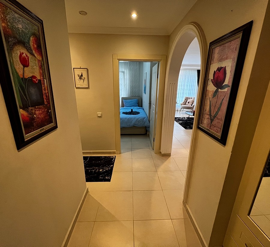 Castle and Mountain Views 2+1 Apartment in Mahmutlar, Alanya