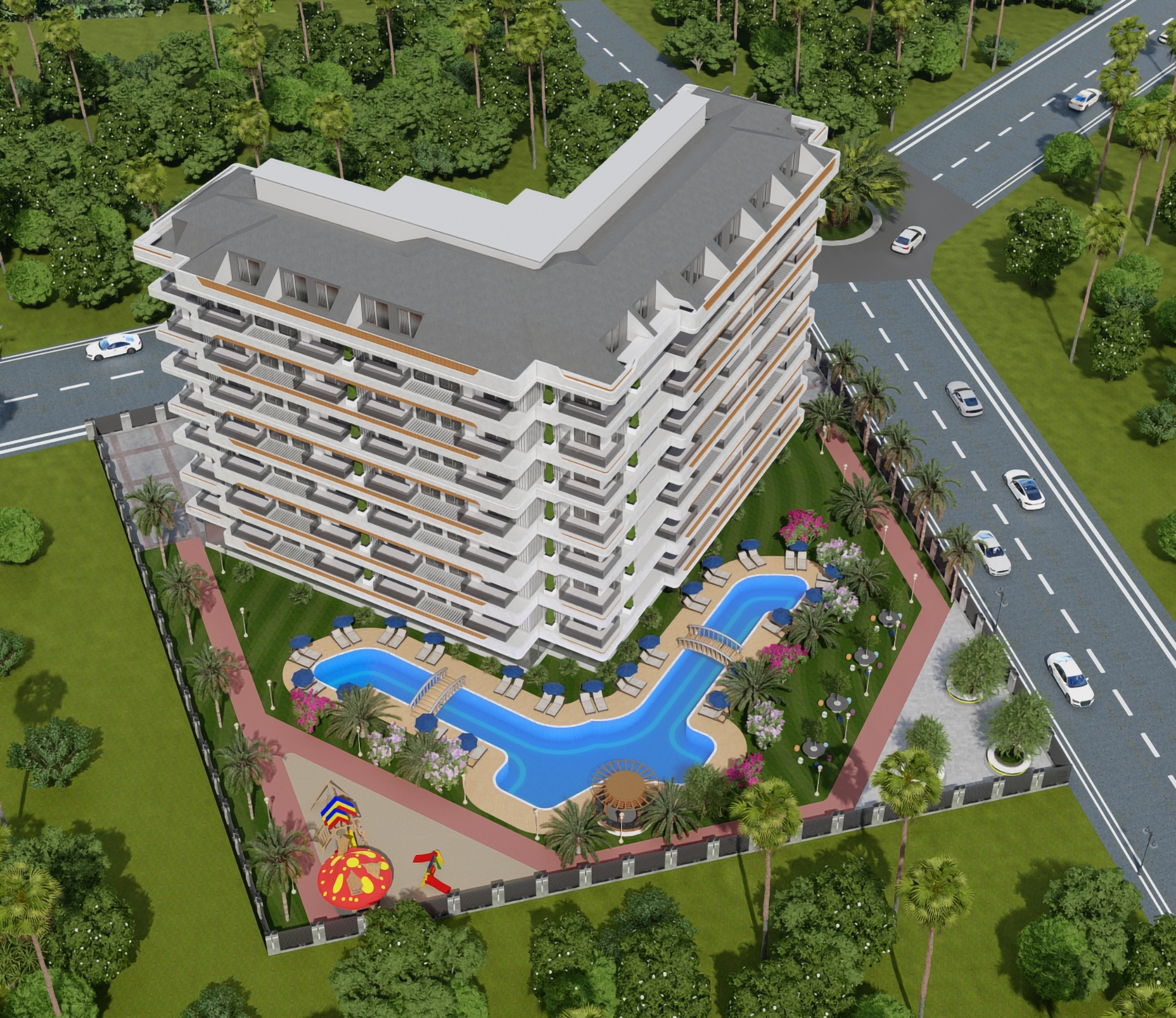 Ylellinen 1+1 asunto vuorinäköalalla, Alanya - Gazipasa