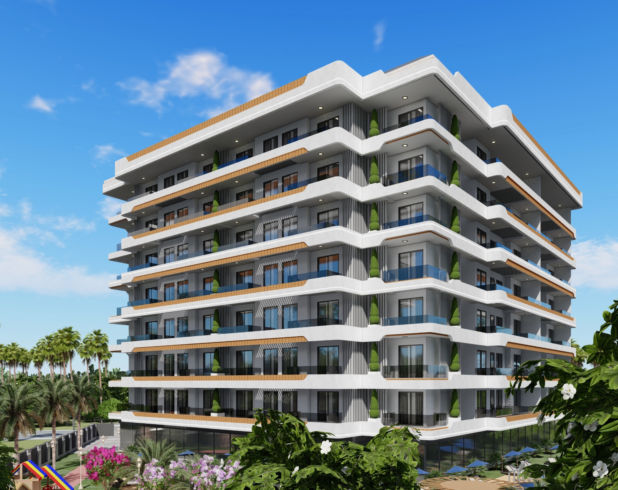 Ylellinen 1+1 asunto vuorinäköalalla, Alanya - Gazipasa