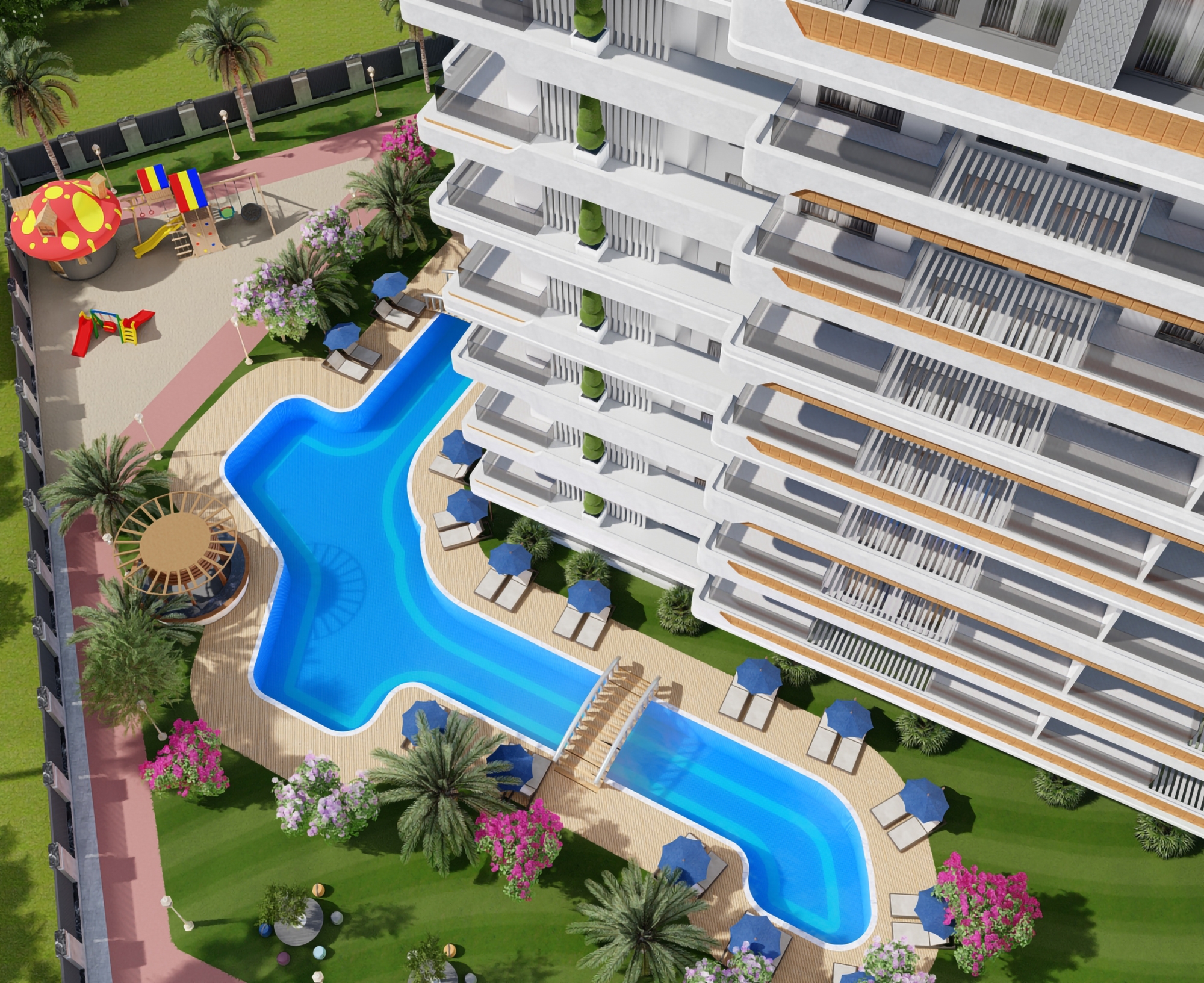 Ylellinen 1+1 asunto vuorinäköalalla, Alanya - Gazipasa