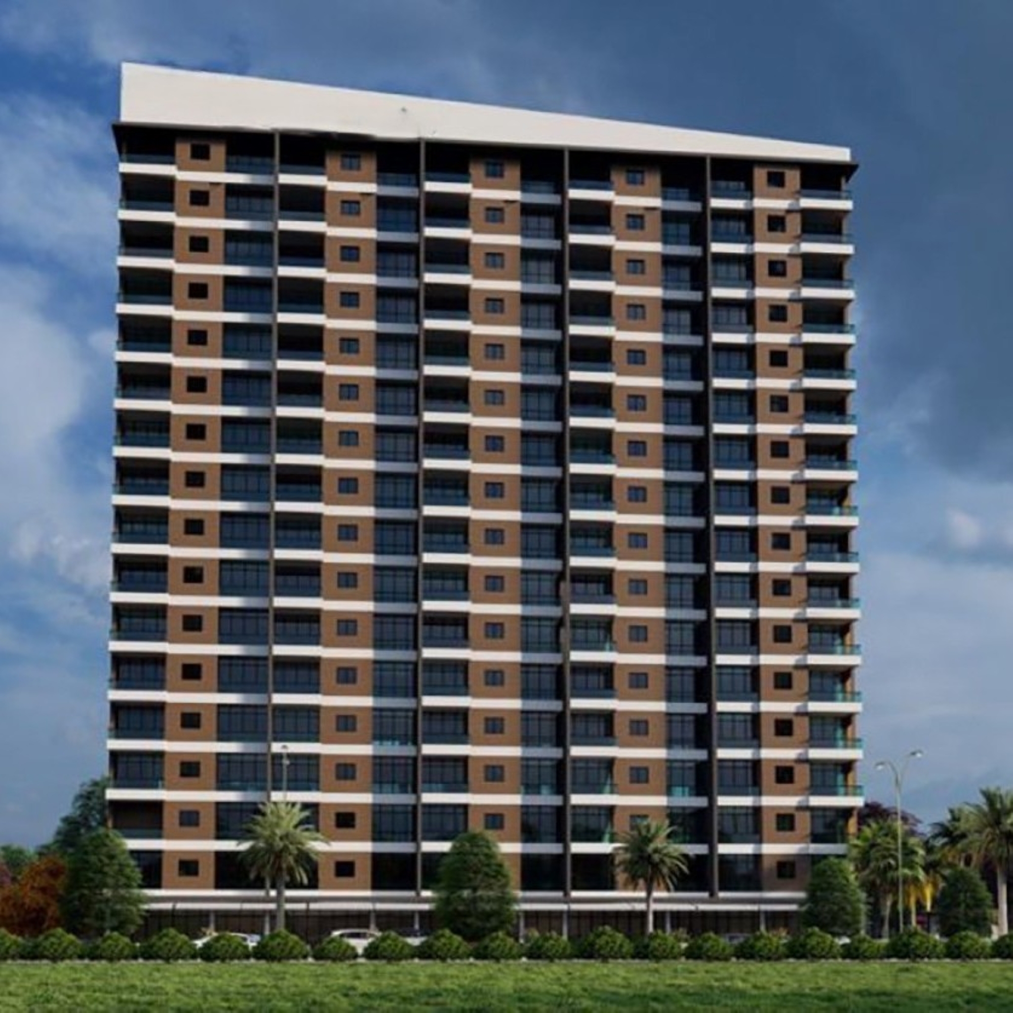 Luxury 2+1 Apartment with Sea, Castle, and Mountain Views in Mersin - Tömük